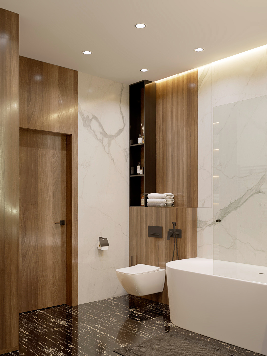 Современная городская квартира с панорамным остеклением в стиле ар-деко