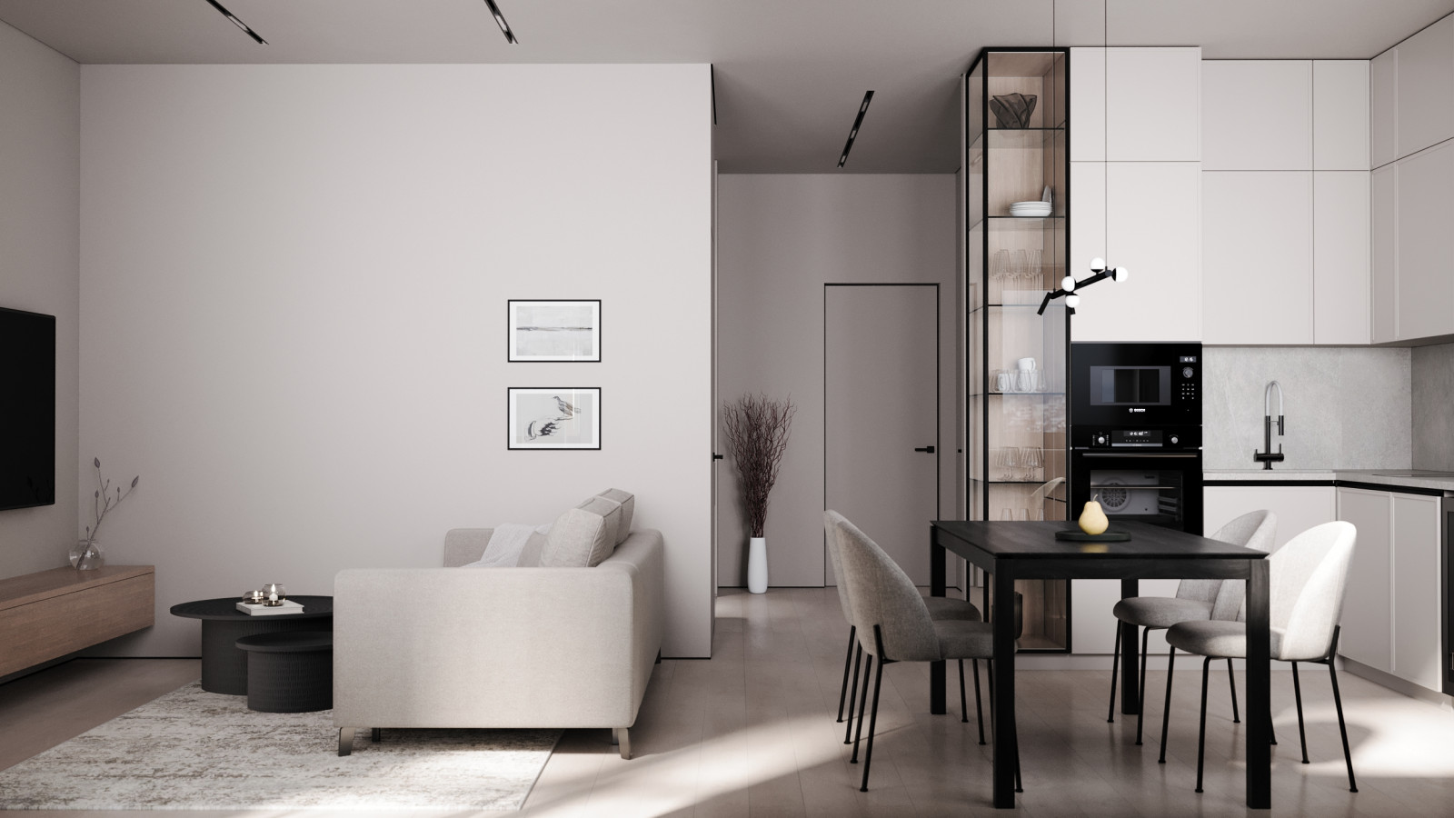 ЖК ID-Kudrovo, лаконичный интерьер в концепции минимализм