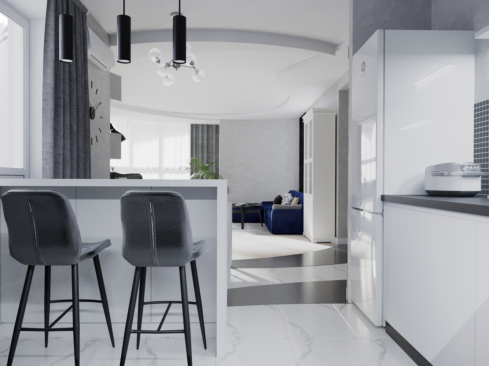 Редизайн кухни гостиной