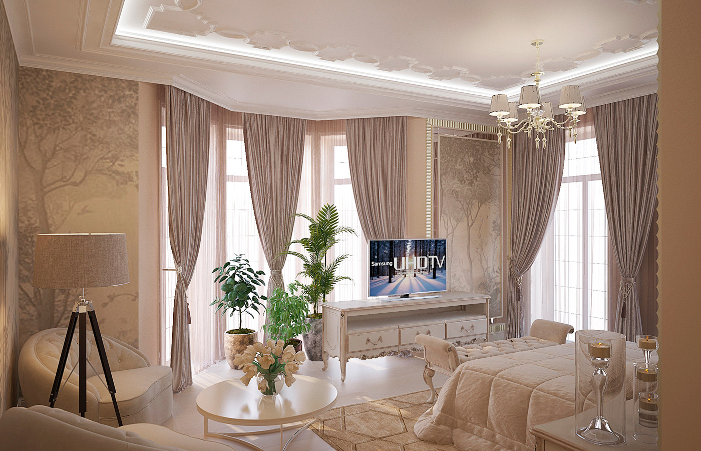 Второй этаж загородного дома, пространство спален в доме, 2020 г.