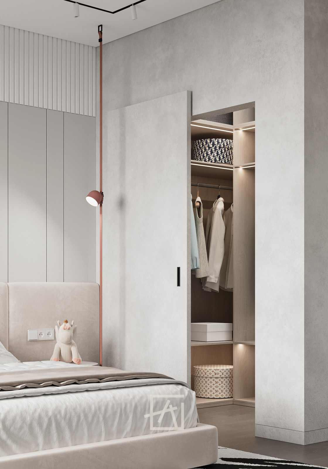 Спальня в нежных тонах