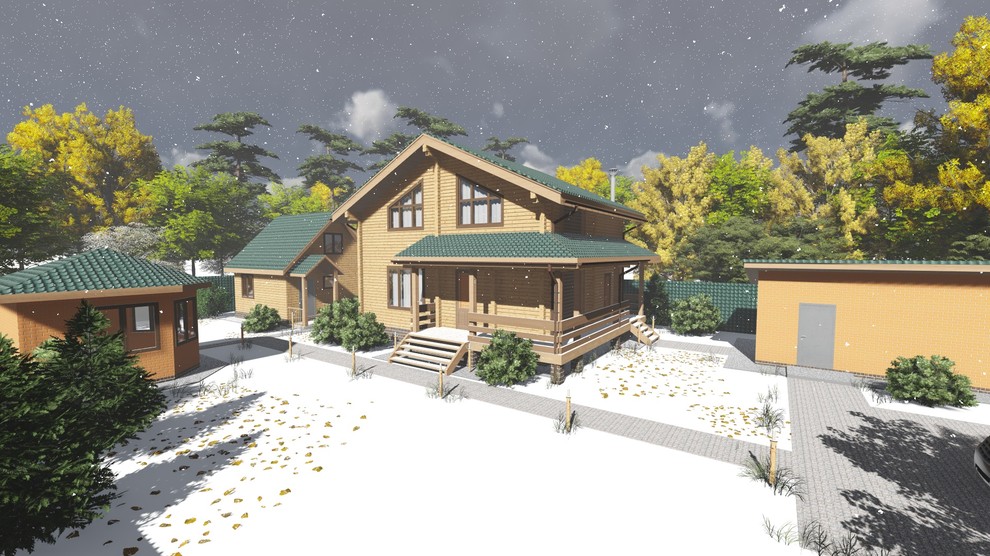 Дом из профилированного бруса 180x142. Общая площадь дома - 170 кв.м