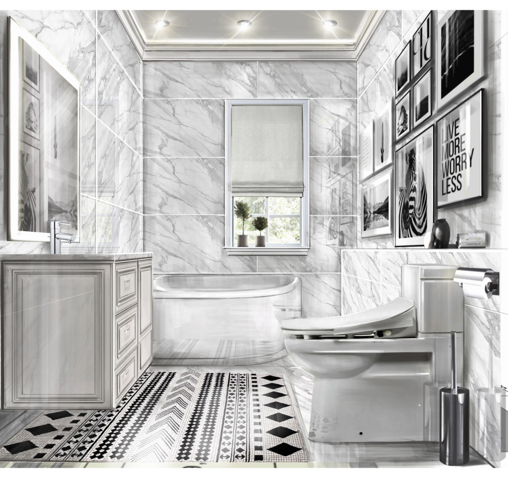 Обложка проекта: Дизайн-проект ванной комнаты в частном жилом доме