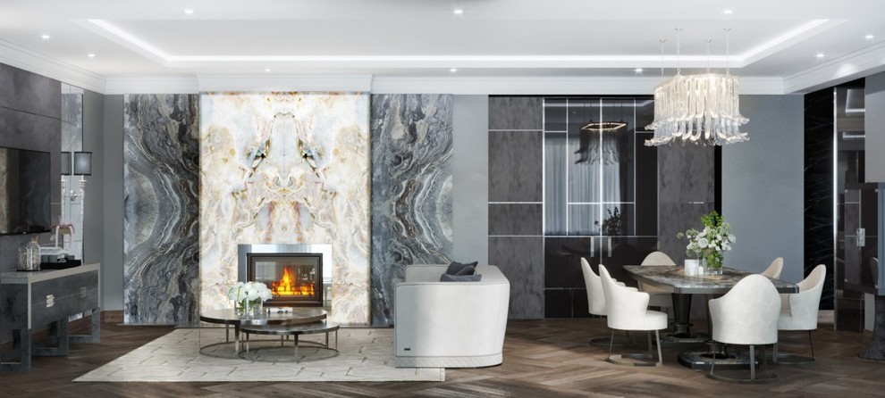 Гостиная в серых тонах