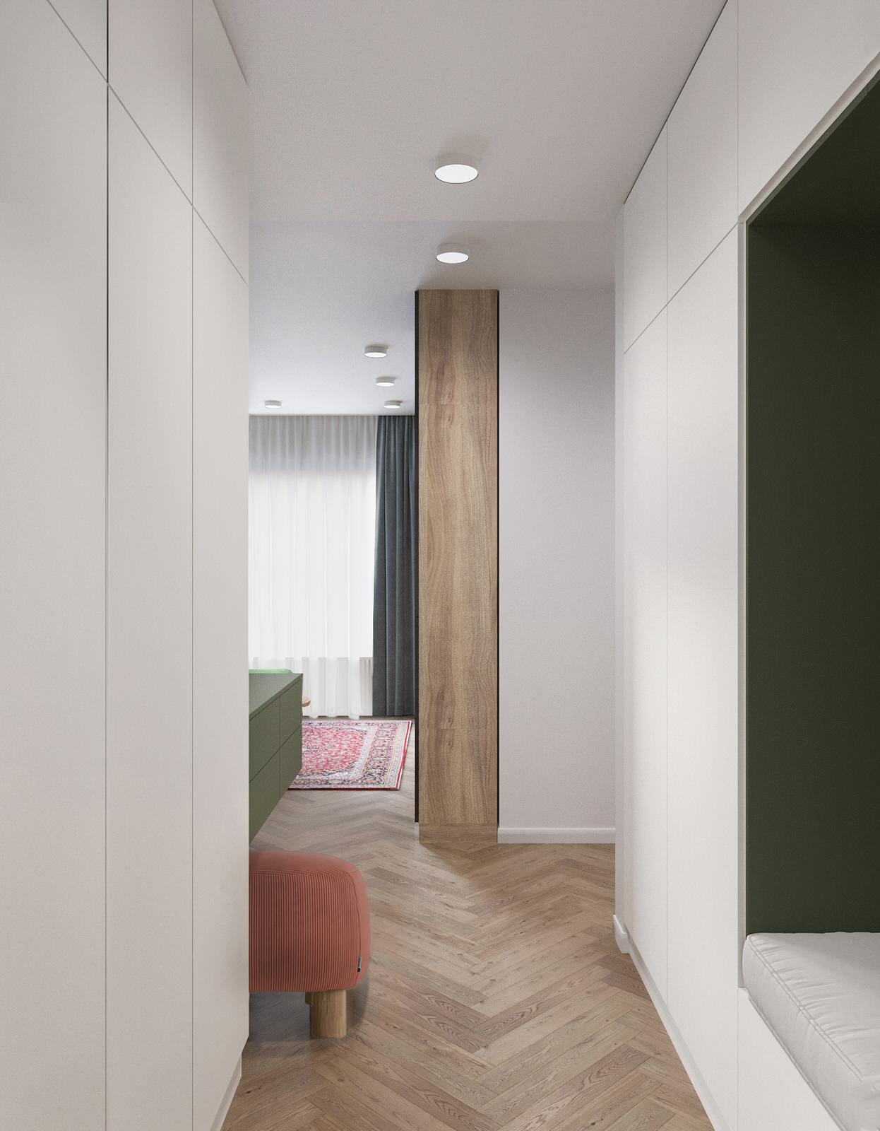 Яркие акценты и универсальная детская: интерьер для молодой семьи с дочкой