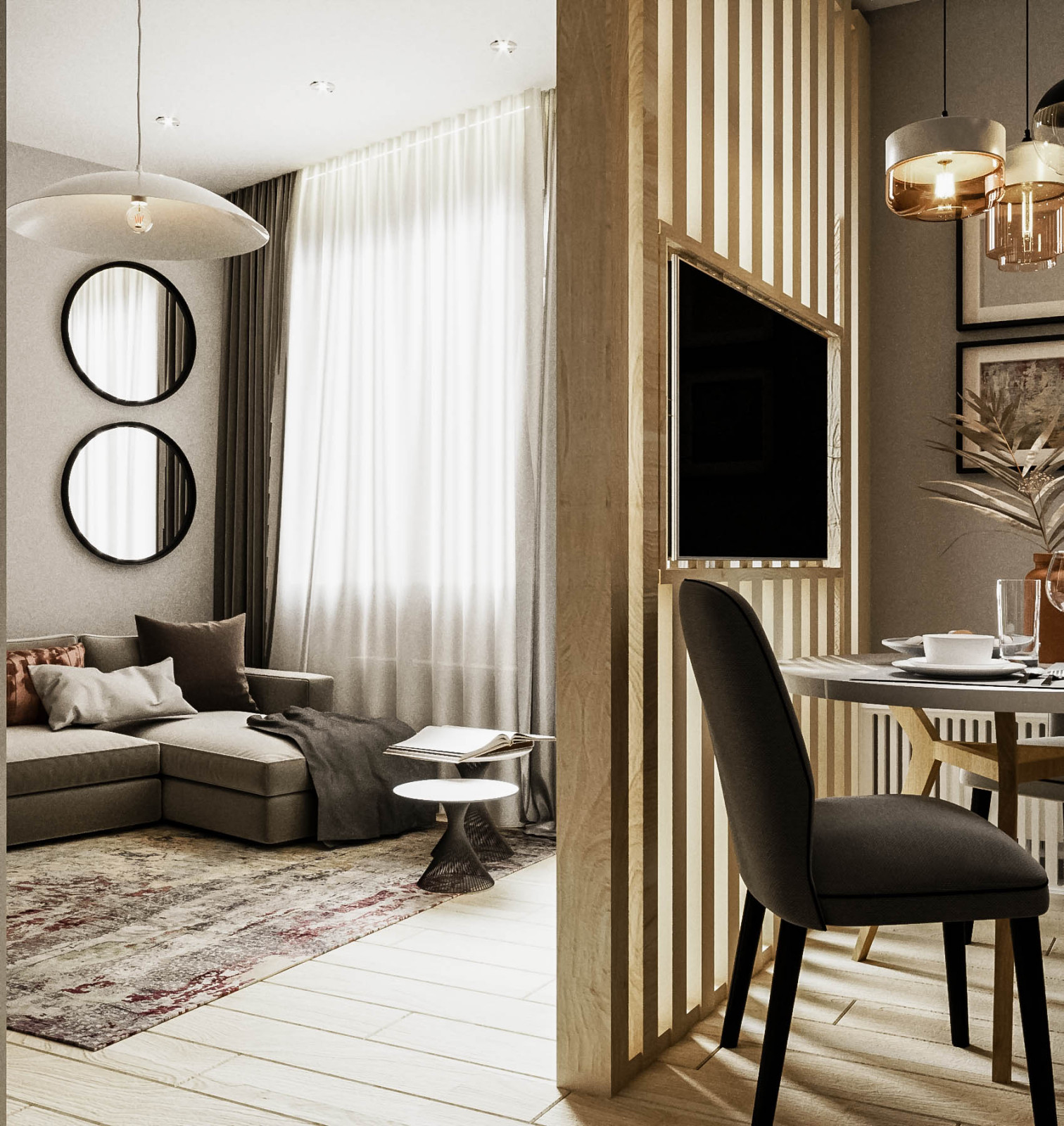 Дизайн проект для двухкомнатной квартиры 44,3 м2