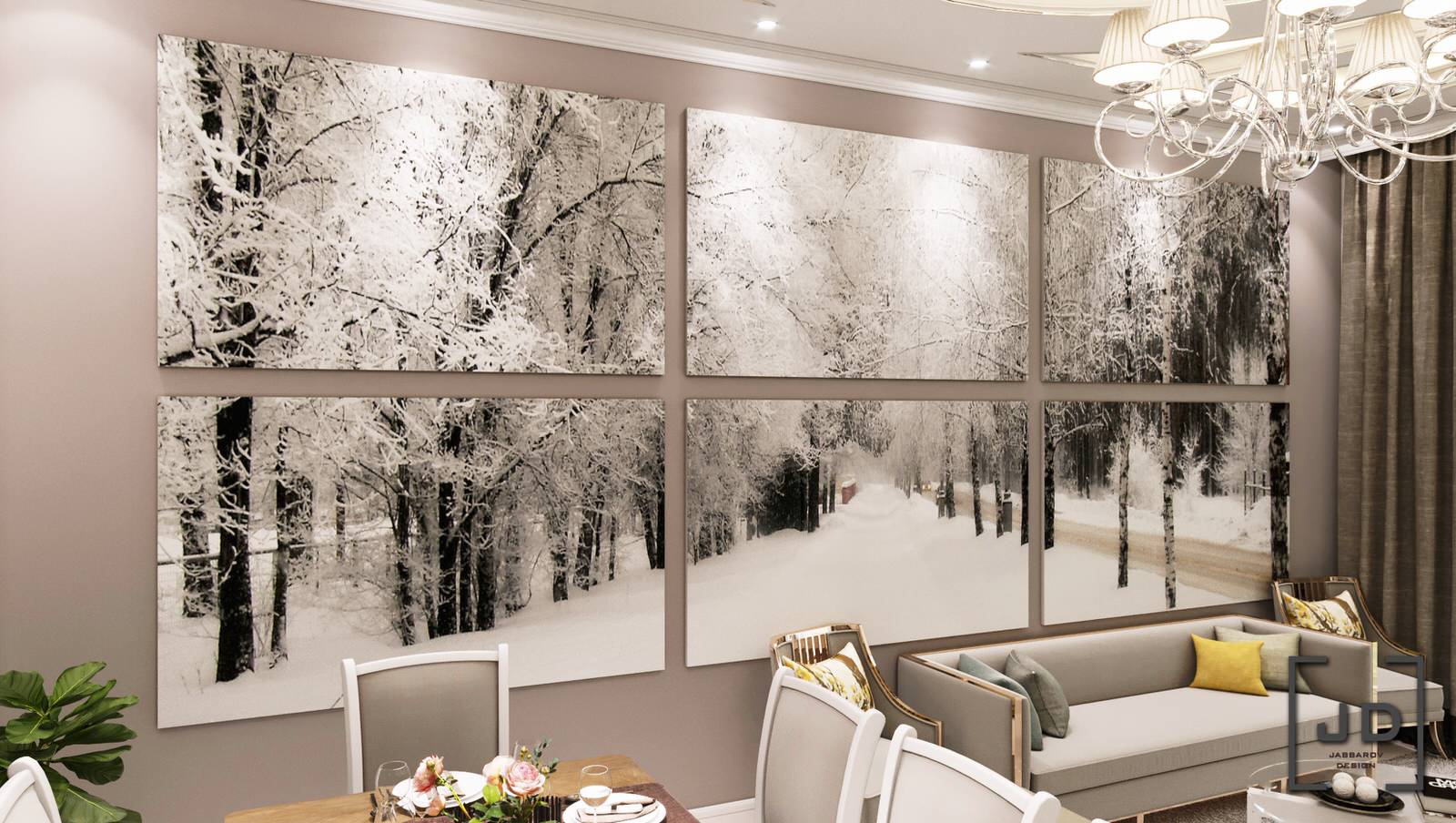 Дизайн проект гостиной в частном доме