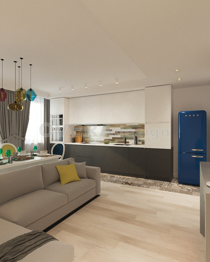 Проект 3х комнатной квартиры в стиле фьюжн