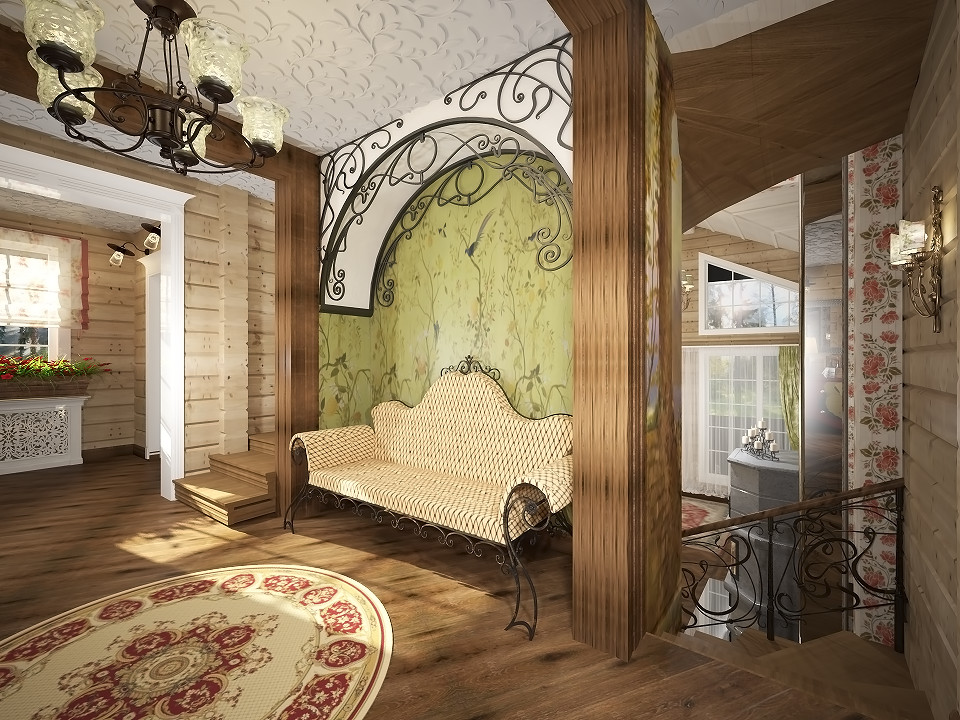 Дом в стиле прованс с акцентами русского стиля