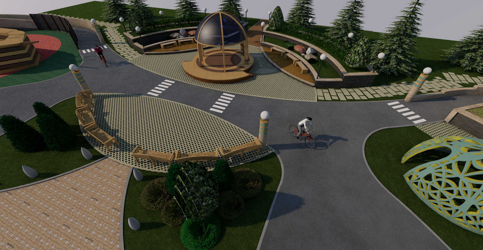 Элементы благоустройства жилого квартала