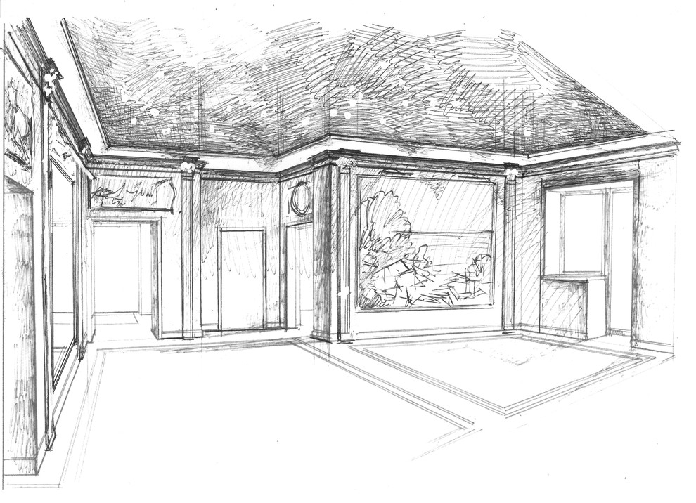 Эскизы от руки. Прихожая в квартире пивовара.