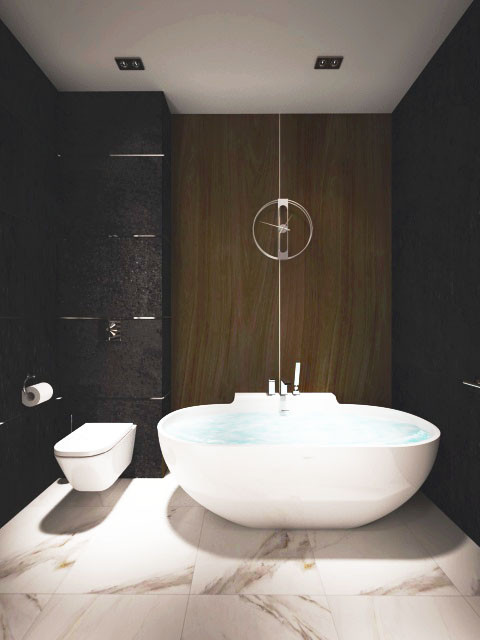 Ванная в темных тонах