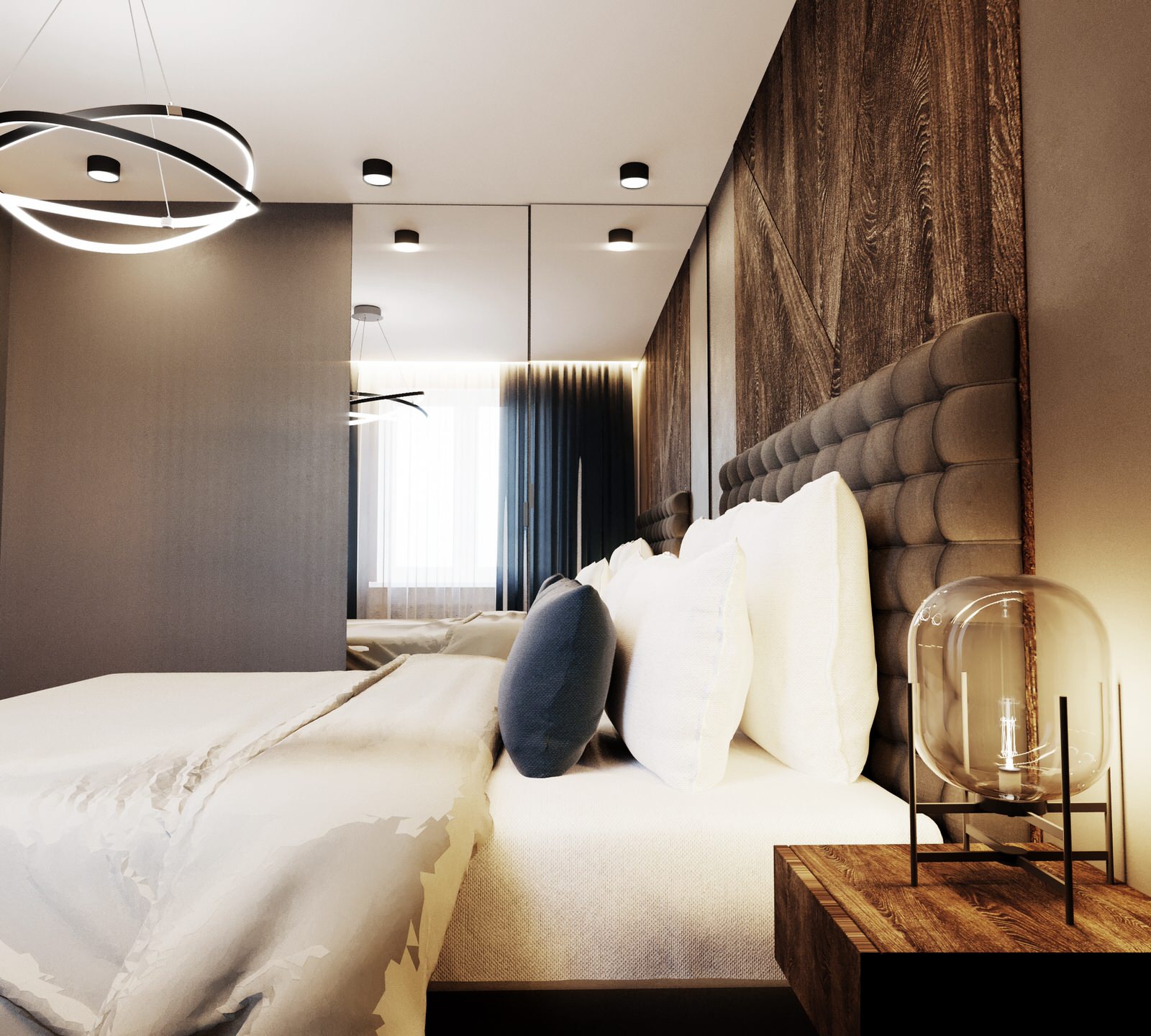 Квартира с деревянными элементами