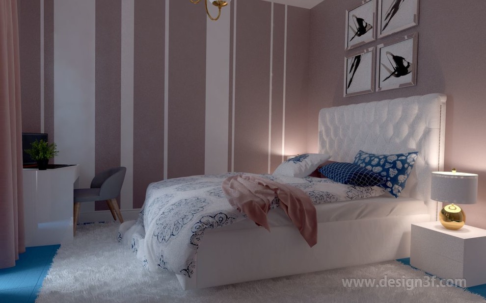 Спальня цвета пепельной розы