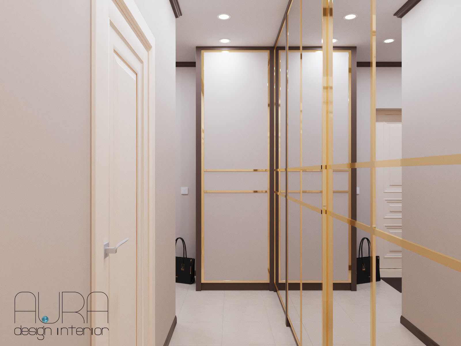 Дизайн квартиры, прихожая в светлых тонах