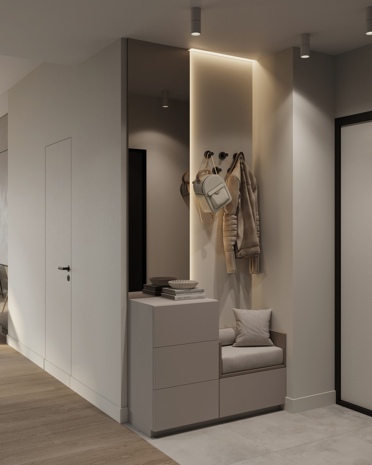 Современный интерьер для активной пары в квартире 85 м² в Москве