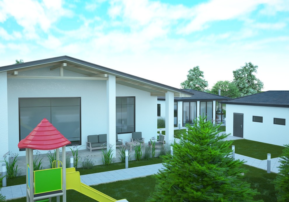 Обложка проекта: Экстерьер/ландшафт загородного дома в коттеджном поселке "Сосны"