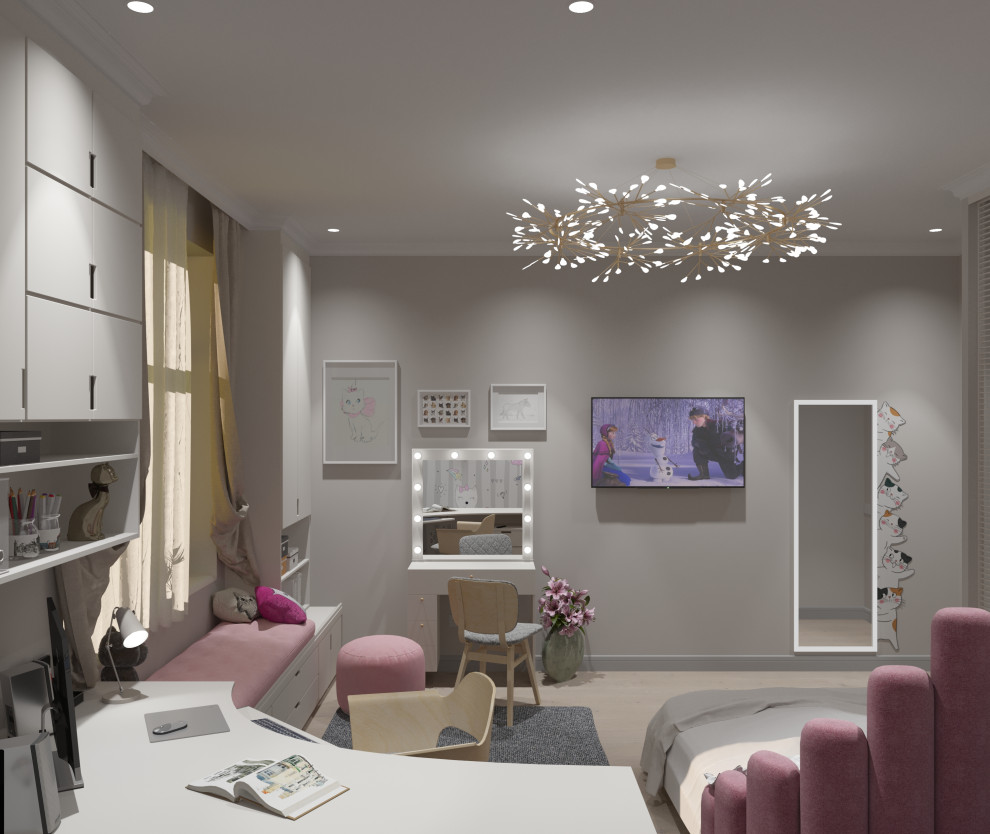 Серый, розовый и свет