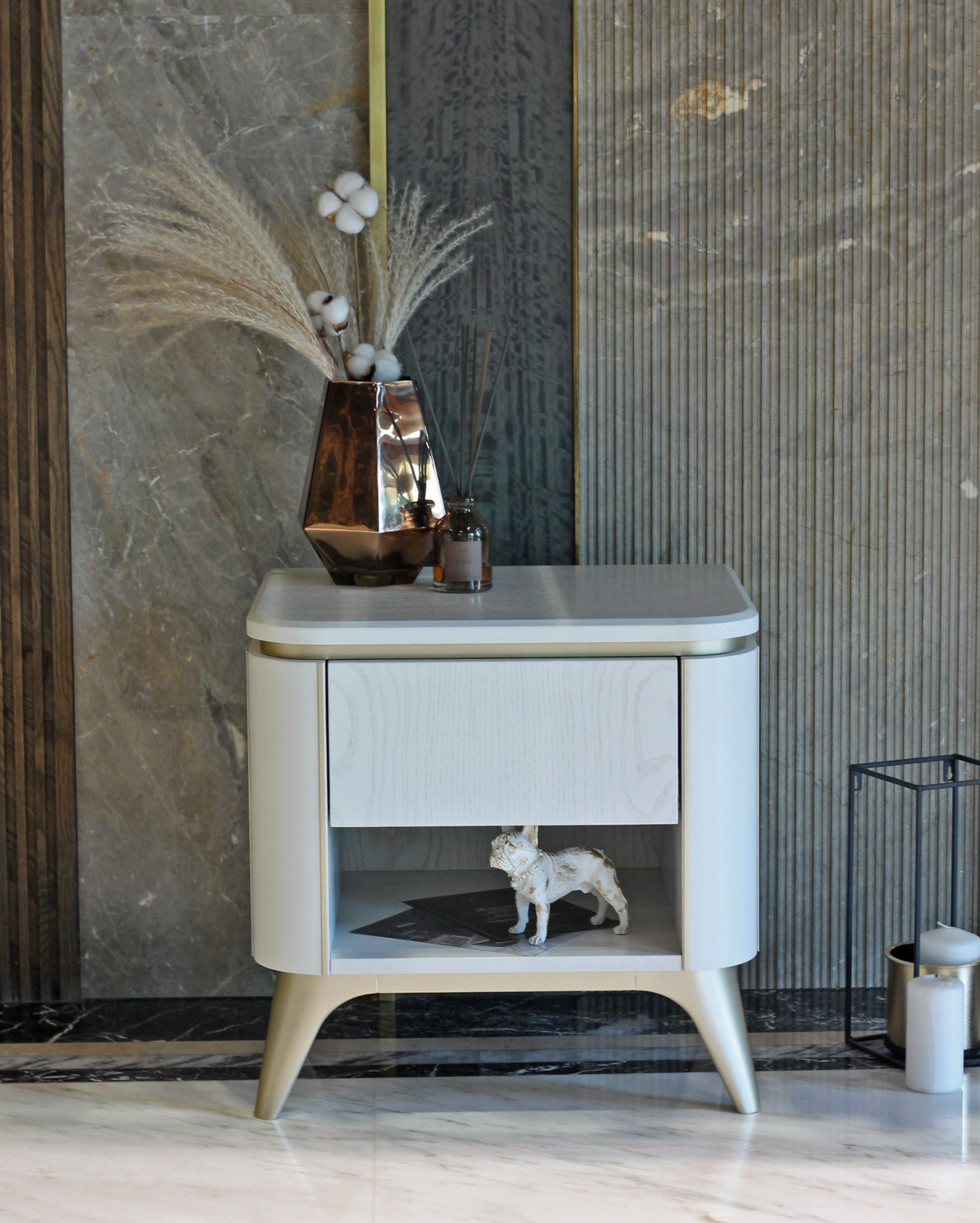 Прикроватная тумба Luna на ножках / цвет Эстелла