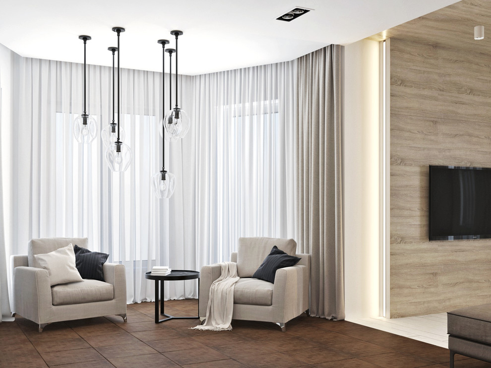 Кухня и гостиная в загородный дом