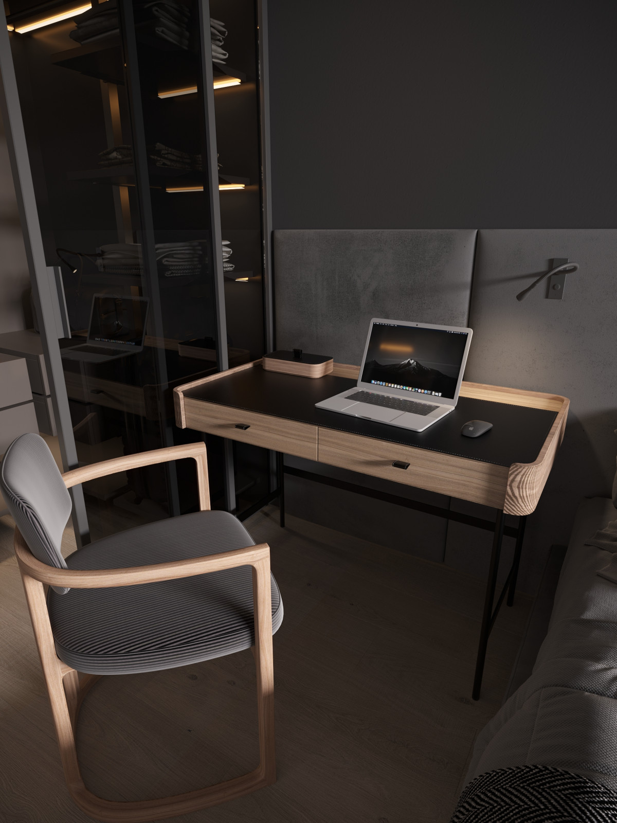 Дизайн проект однокомнатной квартиры в темных оттенках