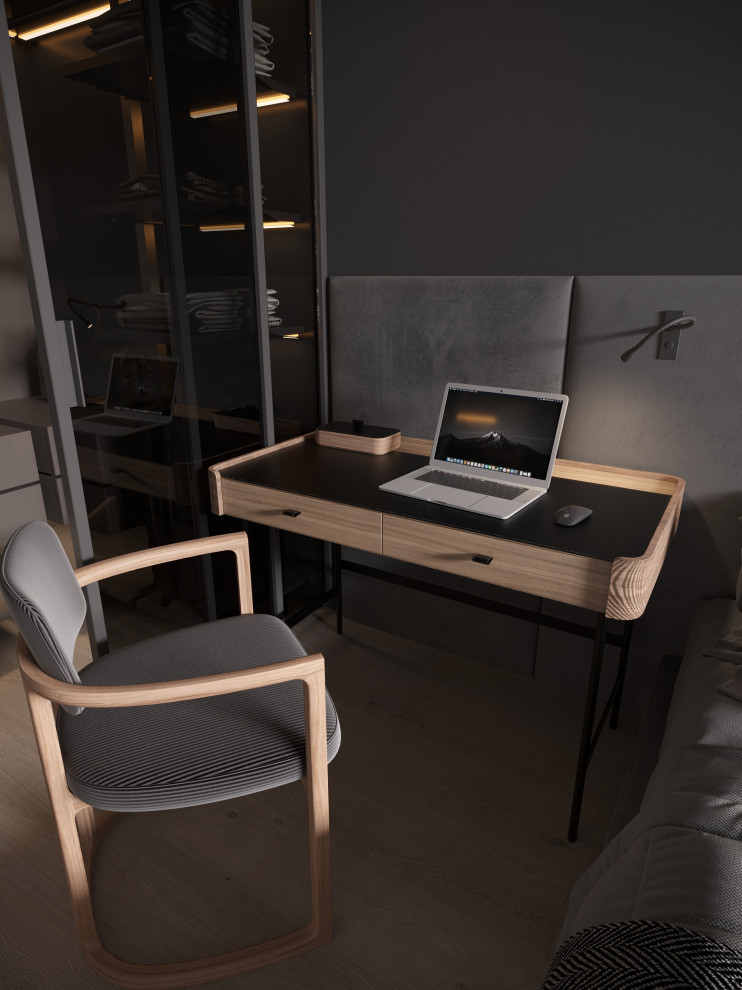 Дизайн проект однокомнатной квартиры в темных оттенках