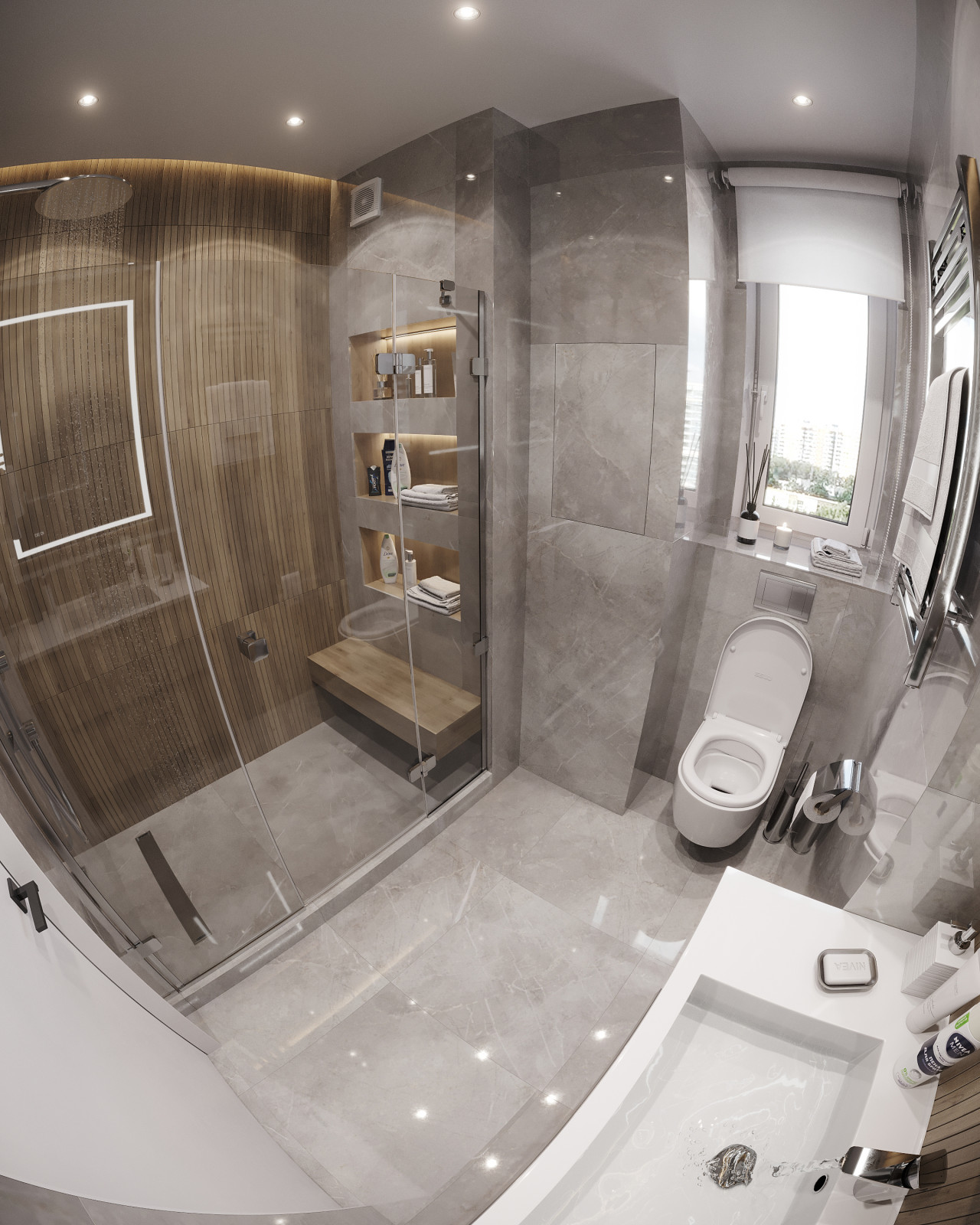 Дизайн и 3д-визуализация санузлов в ЖК Преображение