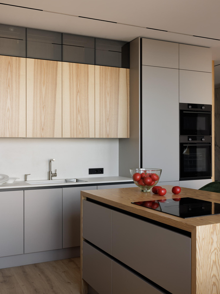 Современная квартира с бордовыми акцентами в ЖК "Притяжение" - 146 м2