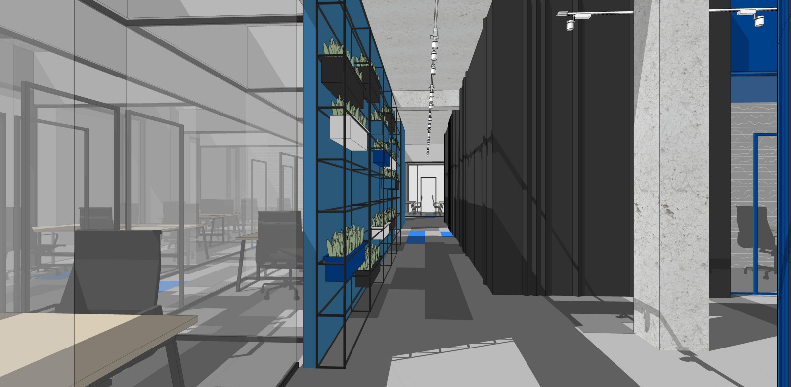 Обложка проекта: коворкинг в синем