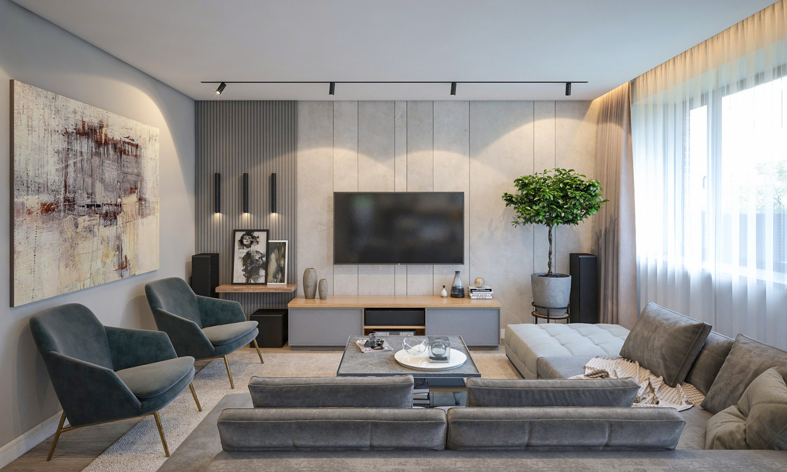 Интерьер гостиной в стиле минимализм