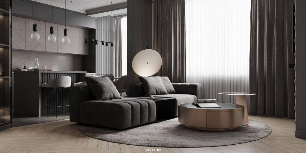 Дизайн квартиры в минималистичных серых тонах