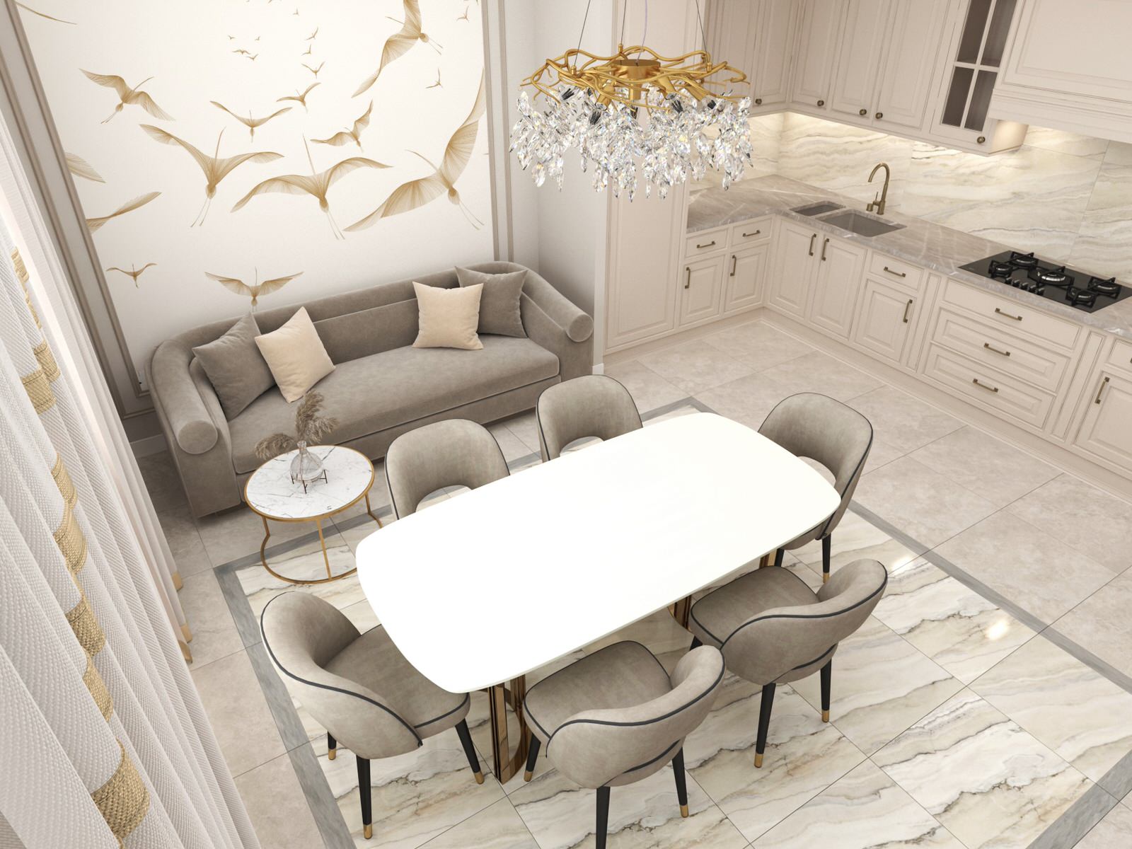 Кухня-гостиная 28 кв.м