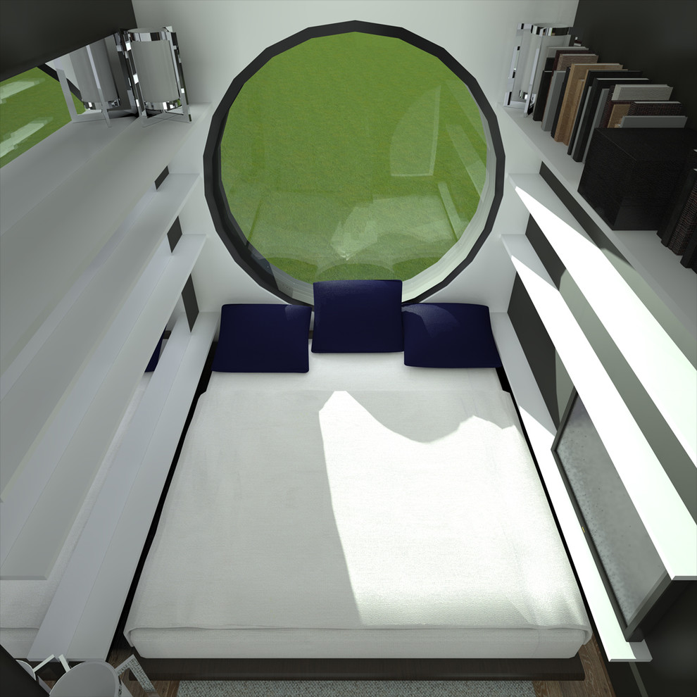 Дом из четырех 40-ft HC морских контейнеров. Интерьер