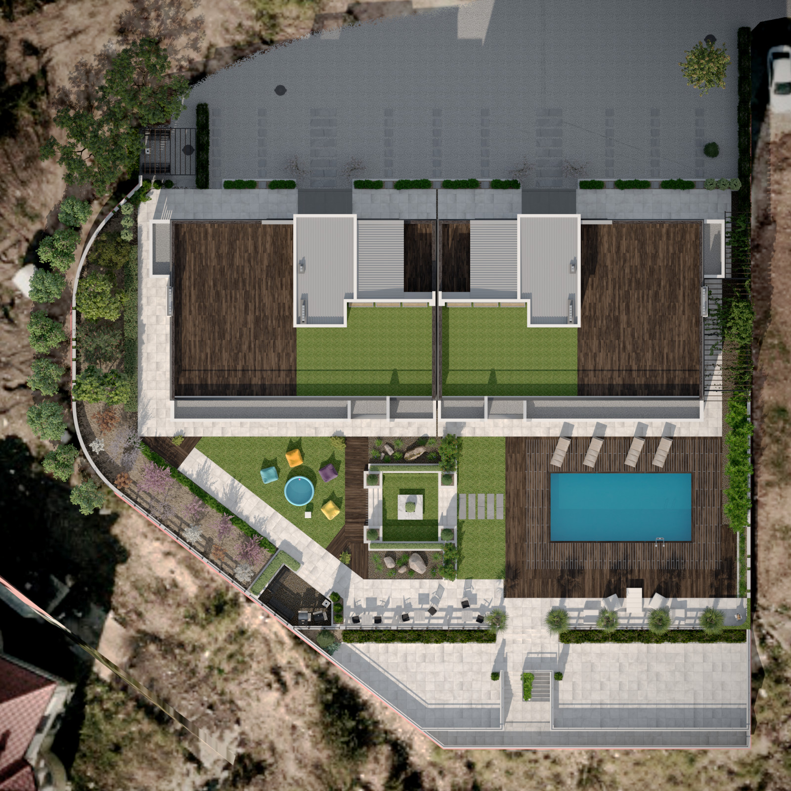 Проект благоустройства территории мини-отеля в Гурзуфе. Ландшафт