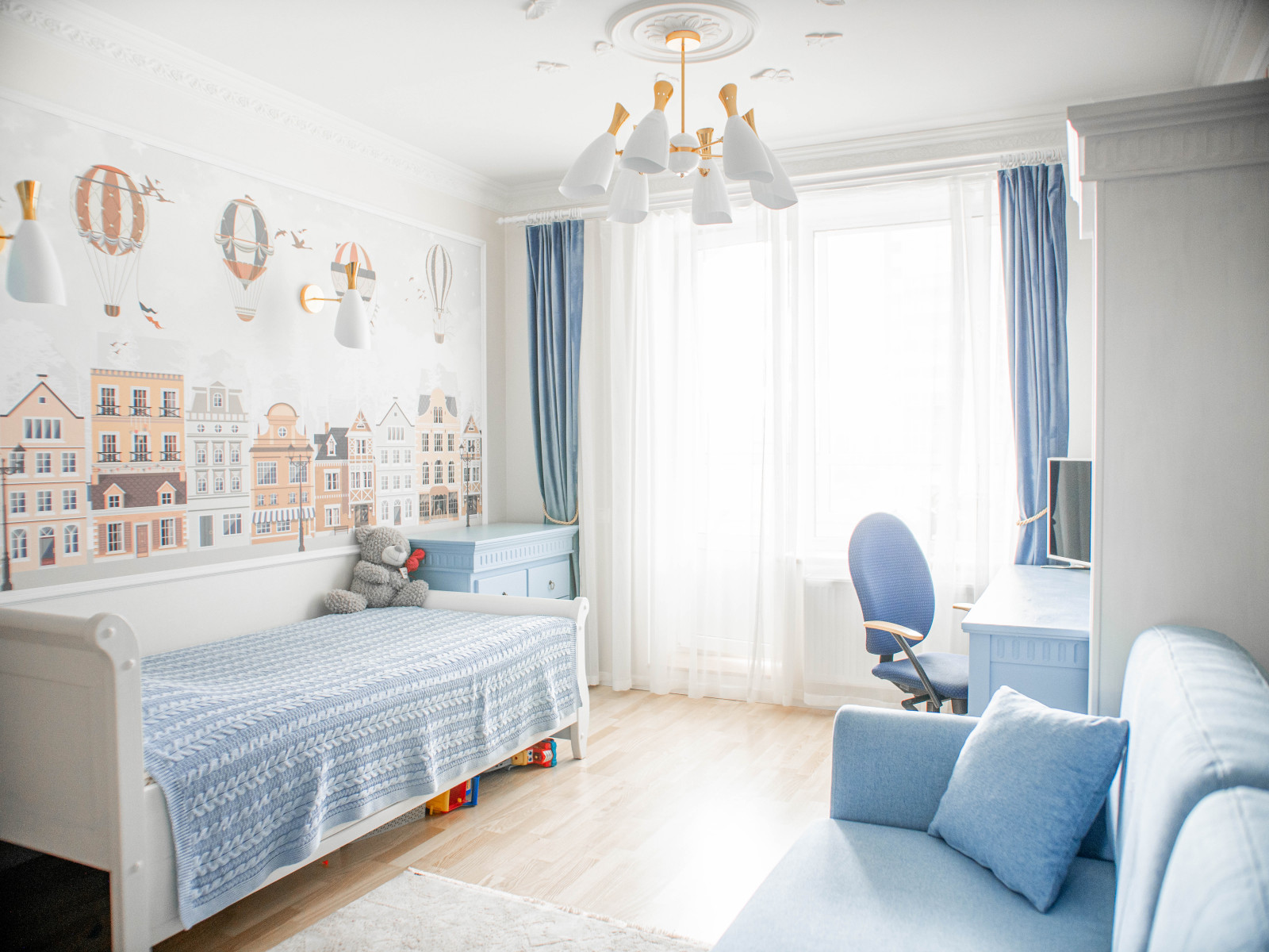 Обложка проекта: Детская для мальчика в синих тонах