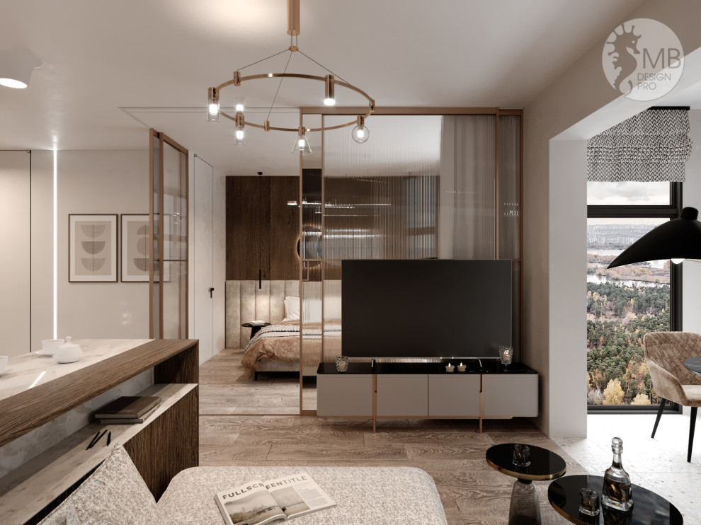 Квартира в золотисто-бежевых тонах