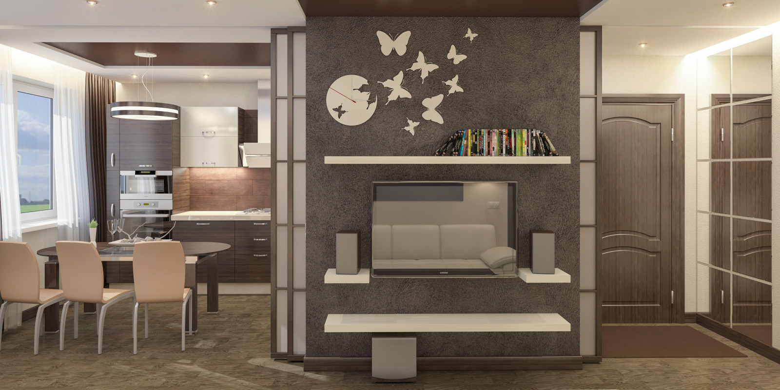 Гостинная Кухня (30 кв.м.) Квартира г. Набережные Челны