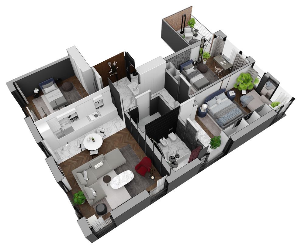 Апартаменты в ЖК Esentai City 126 м. кв.