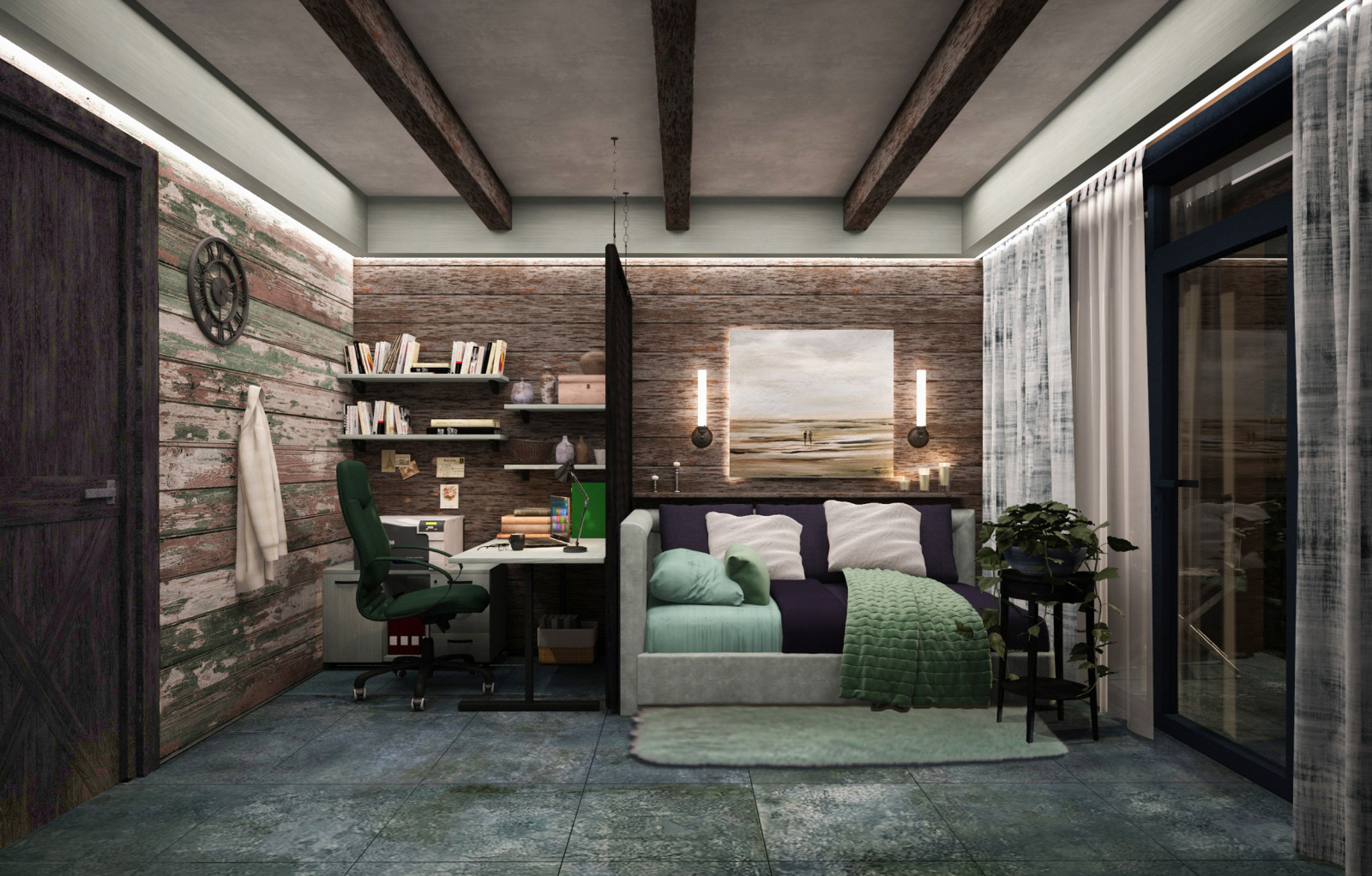 Комната в доме с печью