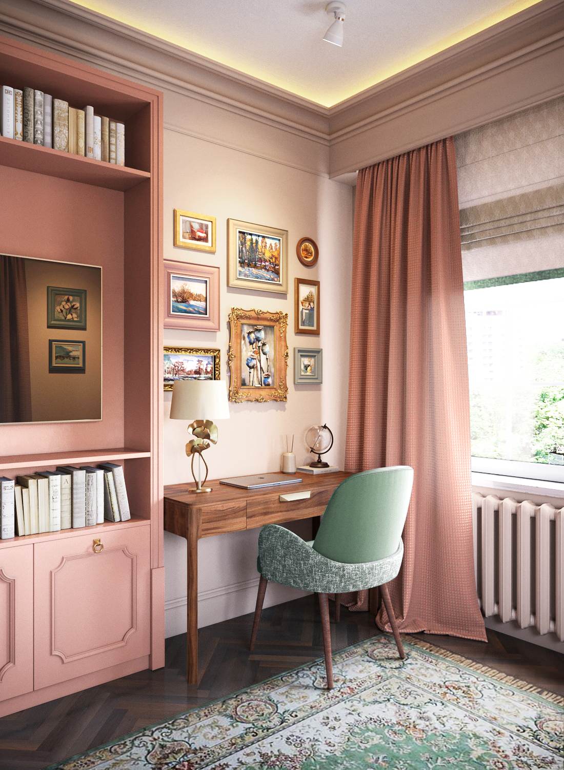 Кораллово-оливковый микс