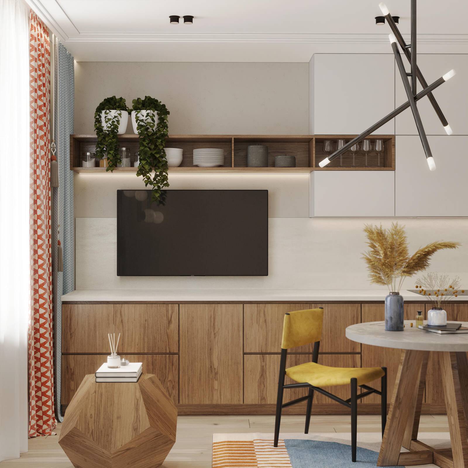 Дизайн интерьера квартиры в скандинавском стиле в ЖК "Московские ворота II"