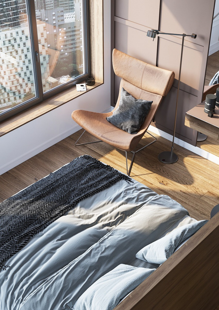 Спальня с видовыми окнами.