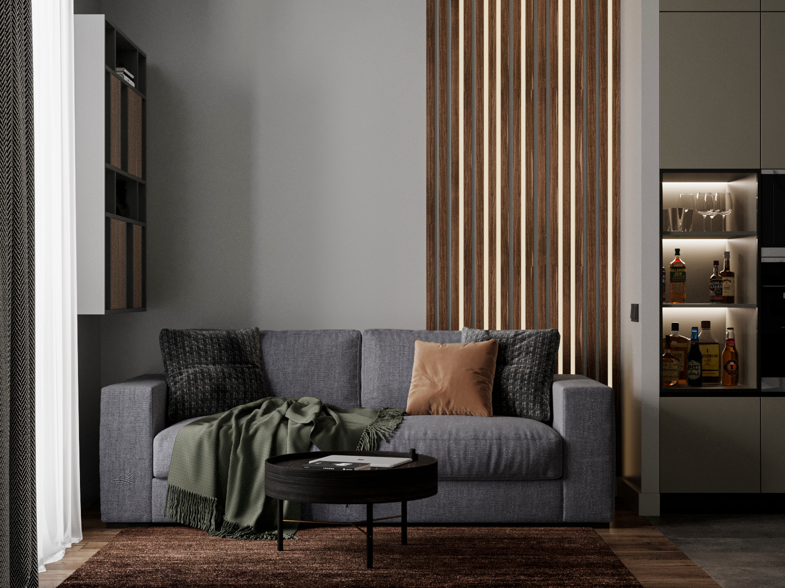 Blackflat. Квартира в ЖК Палаццио, 45 кв.м.