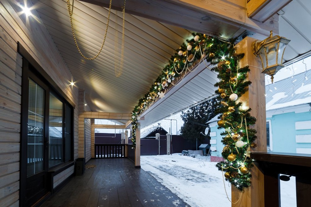 Новогоднее украшение сада и коттеджа