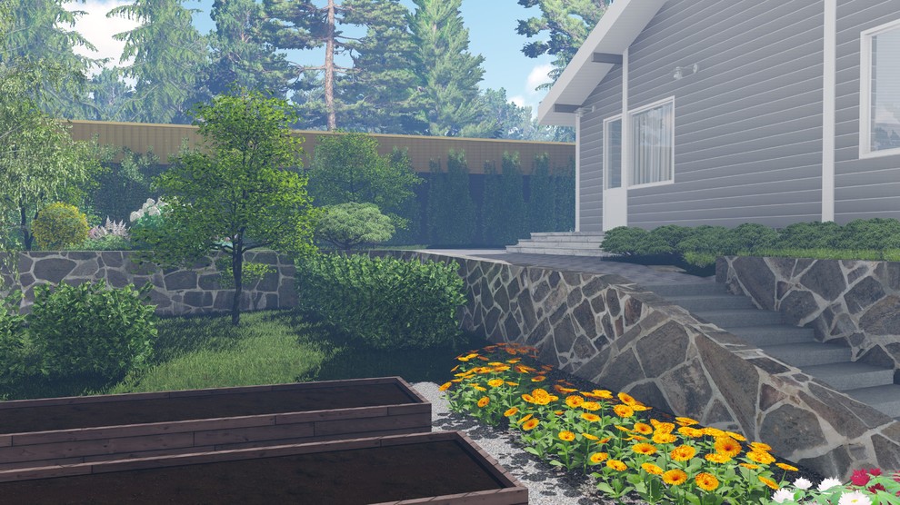 Сад со сложным рельефом