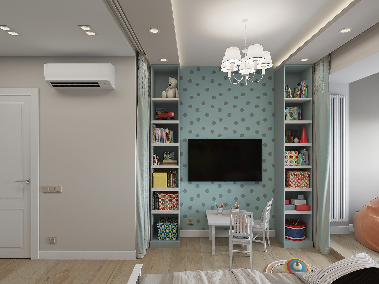 Квартира 110 м2. Природный аквамарин