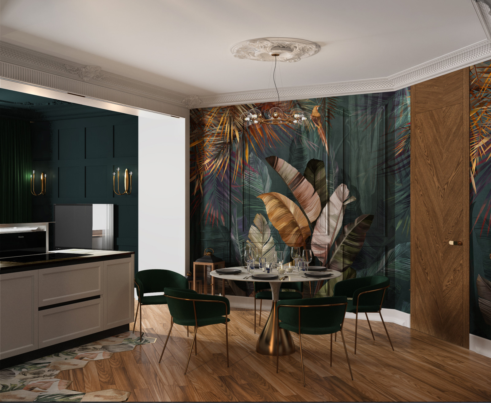 Дизайн Квартиры в современном стиле с британскими колониальными нотками.