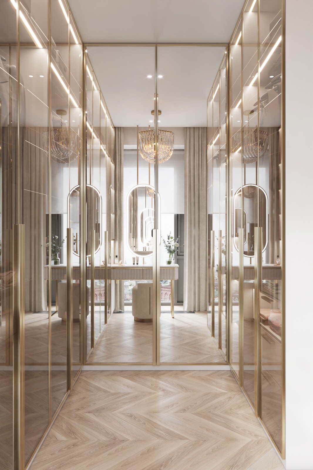 Интерьер в бежевых оттенках в ЖК Eniteo