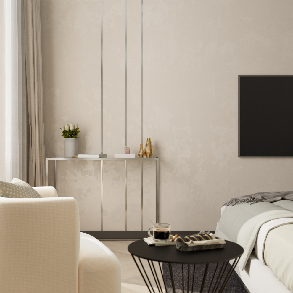 Спальня в тёплых тонах