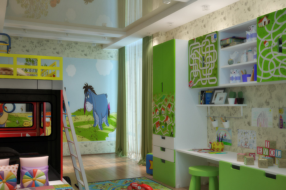 Kids room reconstruction with photos "before" and "after"
